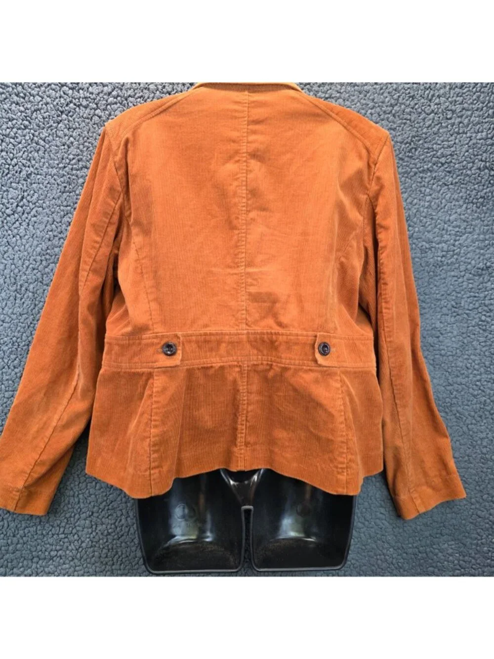 Villager Liz Claiborne Single Breasted Blazer 12-14 Brown Corduroy Retro Western